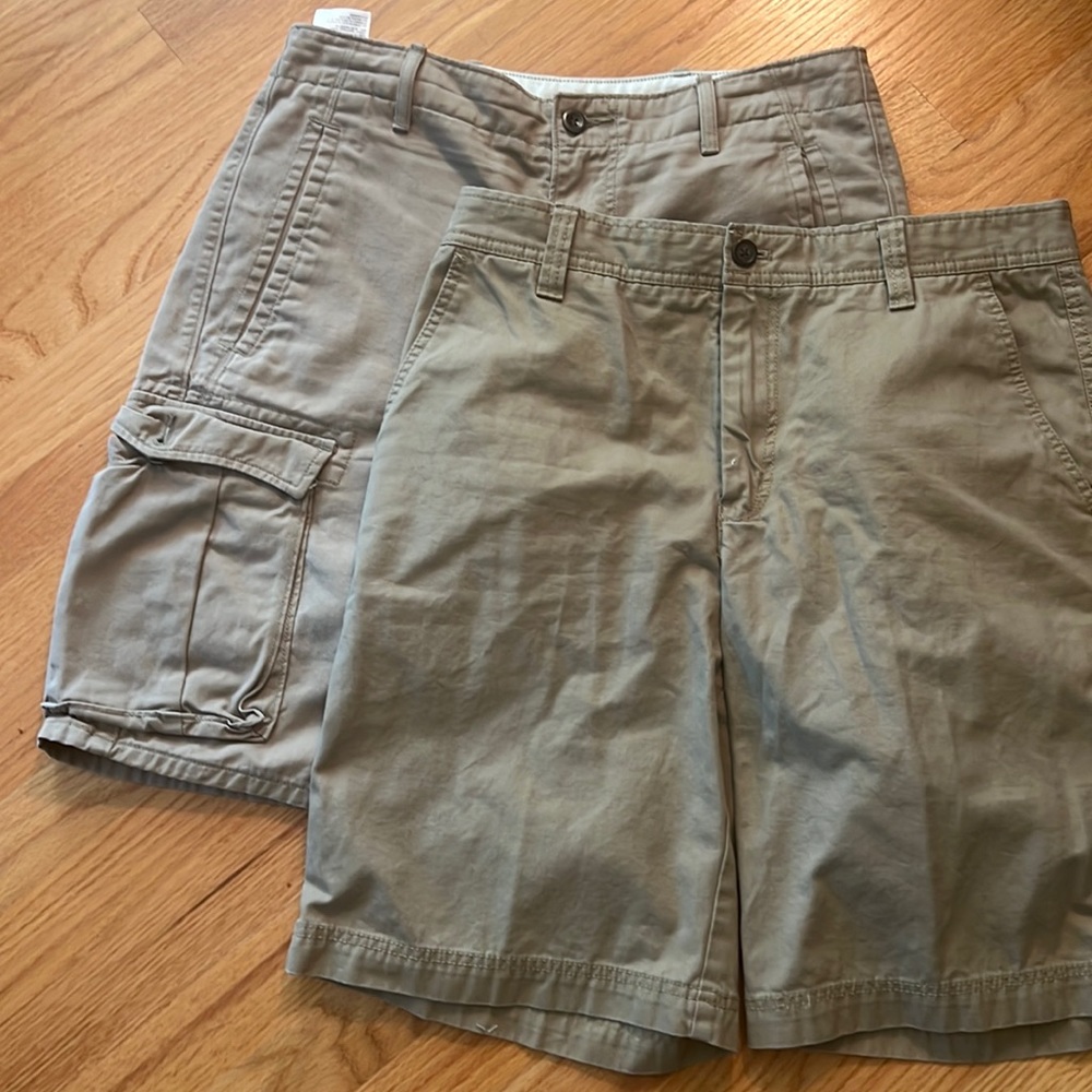 2 pair Men’s shorts, cargo shorts size 32